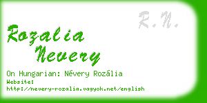 rozalia nevery business card