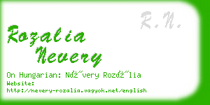 rozalia nevery business card